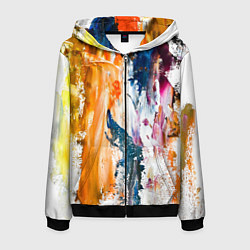 Мужская толстовка на молнии Разноцветные мазки кисти на палитре художника