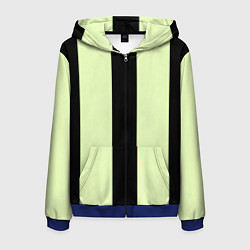 Толстовка 3D на молнии мужская Color light green black line, цвет: 3D-синий