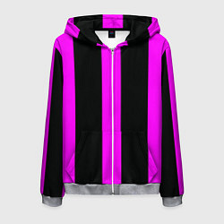Толстовка 3D на молнии мужская Color black pink lines, цвет: 3D-меланж