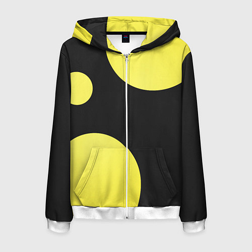 Мужская толстовка на молнии Лава лампа макро баланс абстракция / 3D-Белый – фото 1
