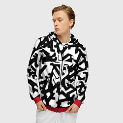 Толстовка 3D на молнии мужская Doom x half life pattern, цвет: 3D-красный — фото 2