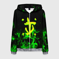Толстовка 3D на молнии мужская Doom кислотное лого огненный, цвет: 3D-меланж