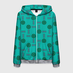 Мужская толстовка на молнии Мячи и полосы