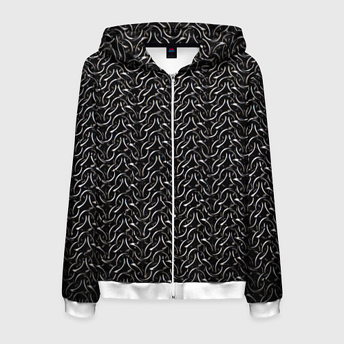 Мужская толстовка на молнии Рыцарская кольчуга / 3D-Белый – фото 1