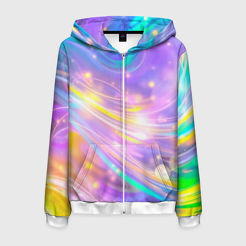 Мужская толстовка на молнии Волшебный мистический космос / 3D-Белый – фото 1