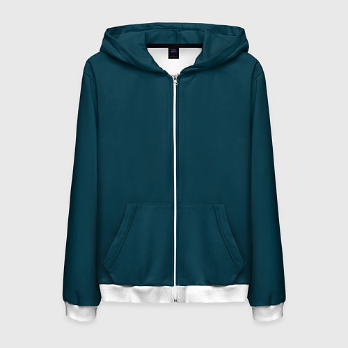 Мужская толстовка на молнии Морская глубина - однотон / 3D-Белый – фото 1