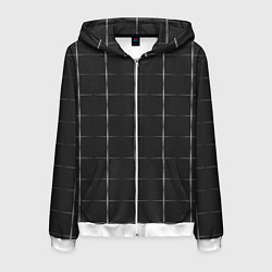 Толстовка 3D на молнии мужская Color grey white lines, цвет: 3D-белый