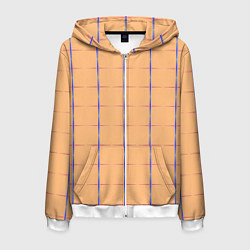 Толстовка 3D на молнии мужская Color beige blue cross, цвет: 3D-белый