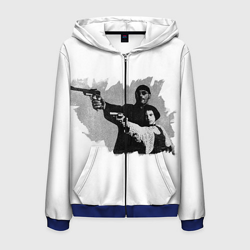 Мужская толстовка на молнии Леон рисунок / 3D-Синий – фото 1