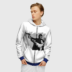 Толстовка 3D на молнии мужская Леон рисунок, цвет: 3D-синий — фото 2