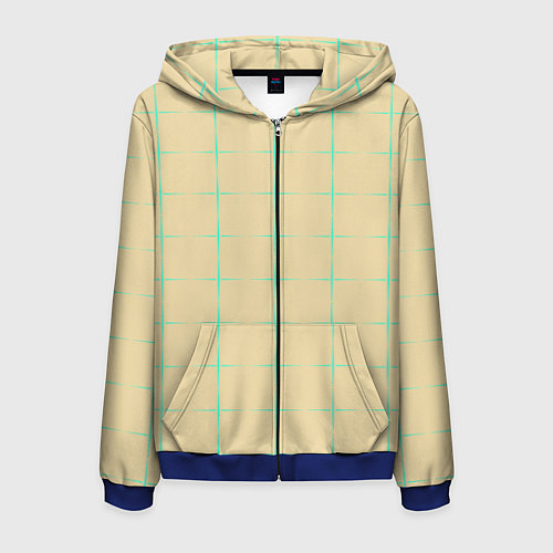 Мужская толстовка на молнии Color beige green crosses / 3D-Синий – фото 1