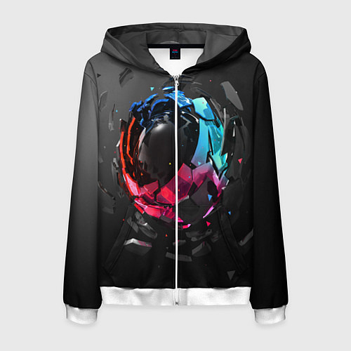 Мужская толстовка на молнии Abstract graphics / 3D-Белый – фото 1