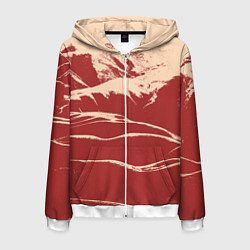 Толстовка 3D на молнии мужская Песочные горы-абстракция, цвет: 3D-белый