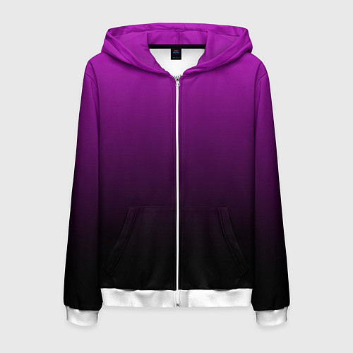Мужская толстовка на молнии Purple gradient / 3D-Белый – фото 1