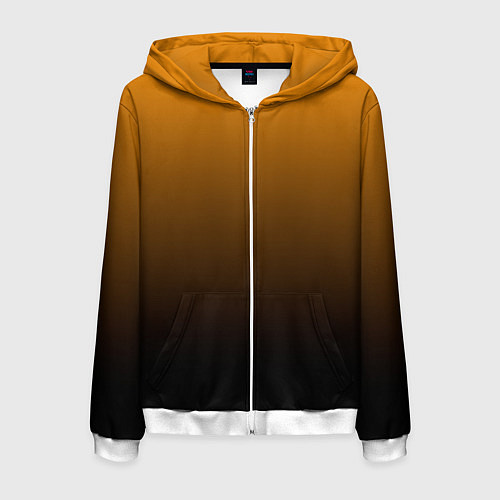 Мужская толстовка на молнии Orange gradient / 3D-Белый – фото 1