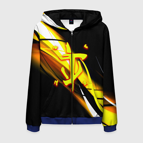 Мужская толстовка на молнии Doom геометрия из полос / 3D-Синий – фото 1