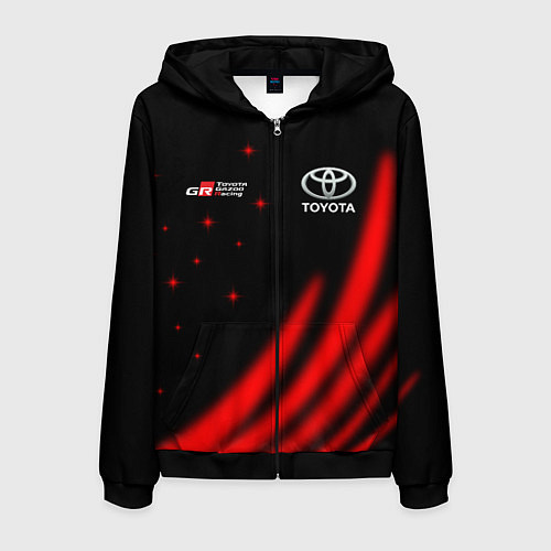 Мужская толстовка на молнии Toyota GR Gazoo Racing / 3D-Черный – фото 1