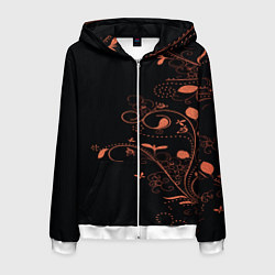 Толстовка 3D на молнии мужская Китайский орнамент, цвет: 3D-белый