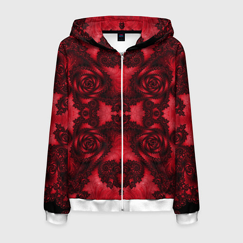 Мужская толстовка на молнии Бесконечное кружево / 3D-Белый – фото 1