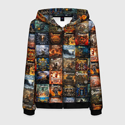 Толстовка 3D на молнии мужская Sabaton - обложки альбомов и песен, цвет: 3D-черный