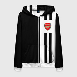 Толстовка 3D на молнии мужская Arsenal спорт линии, цвет: 3D-белый