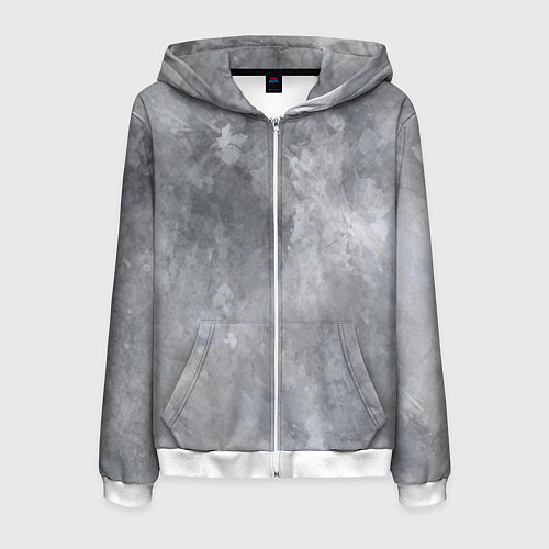 Мужская толстовка на молнии Абстракция - light gray haze / 3D-Белый – фото 1