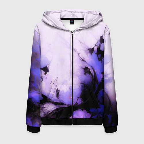 Мужская толстовка на молнии Взрывной индиго светлый / 3D-Черный – фото 1