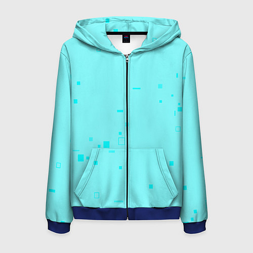 Мужская толстовка на молнии Color light blue shapes / 3D-Синий – фото 1