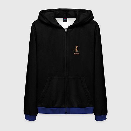 Мужская толстовка на молнии Bambi / 3D-Синий – фото 1