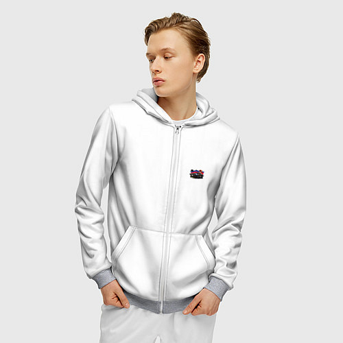 Мужская толстовка на молнии Mercedes amg / 3D-Меланж – фото 3