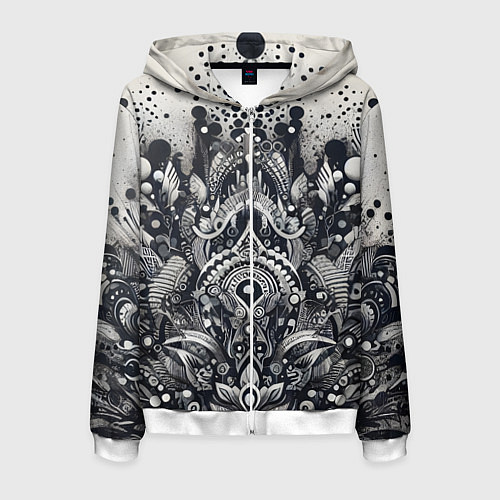 Мужская толстовка на молнии Abstract pattern - graffiti / 3D-Белый – фото 1