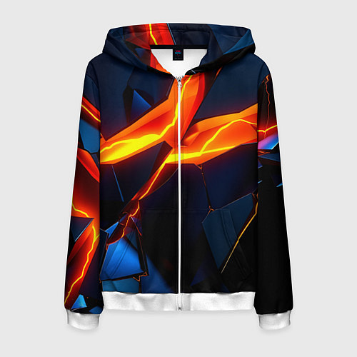 Мужская толстовка на молнии Plate fractures / 3D-Белый – фото 1