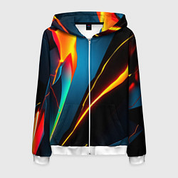 Толстовка 3D на молнии мужская Multicoloured neon, цвет: 3D-белый