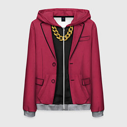 Толстовка 3D на молнии мужская Малиновый пиджак - новый русский 90-е, цвет: 3D-меланж