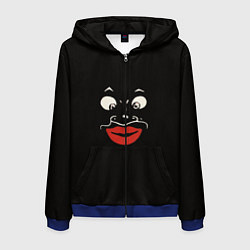 Толстовка 3D на молнии мужская Black face, цвет: 3D-синий