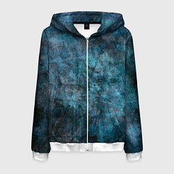 Толстовка 3D на молнии мужская Абстракция - dark blue, цвет: 3D-белый