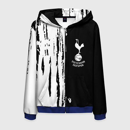 Мужская толстовка на молнии Tottenham Hotspur белые краски / 3D-Синий – фото 1