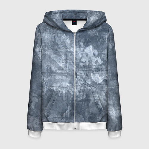Мужская толстовка на молнии Абстракция - gray-blue / 3D-Белый – фото 1