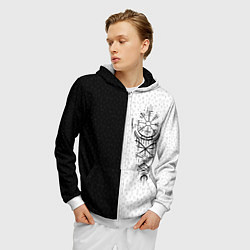 Толстовка 3D на молнии мужская Вегвизир и став бессмертия в рунах, цвет: 3D-белый — фото 2