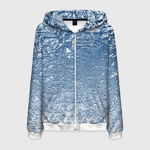 Мужская толстовка на молнии Налипший снег / 3D-Белый – фото 1