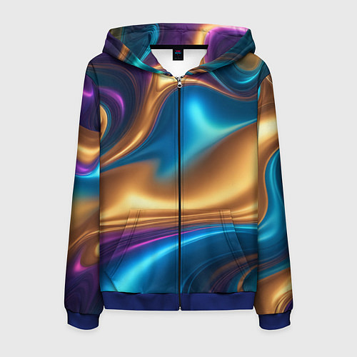 Мужская толстовка на молнии Сплавы разноцветные / 3D-Синий – фото 1
