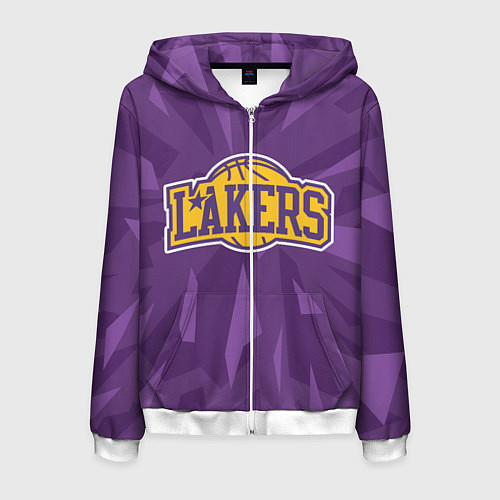 Мужская толстовка на молнии NBA Los Angeles Lakers / 3D-Белый – фото 1