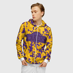 Толстовка 3D на молнии мужская NBA LA Lakers, цвет: 3D-белый — фото 2