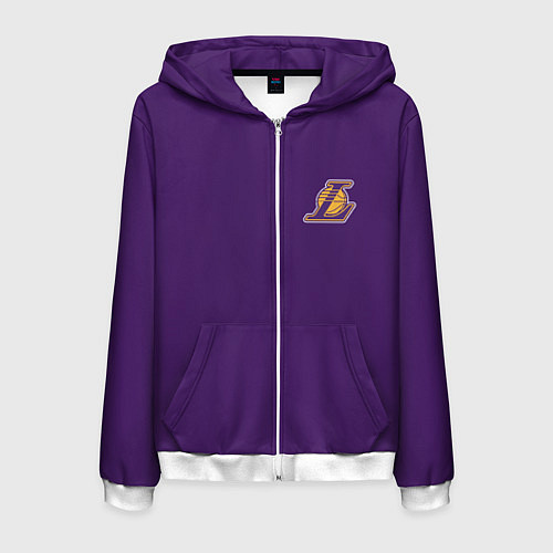 Мужская толстовка на молнии NBA Lakers / 3D-Белый – фото 1