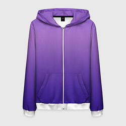 Толстовка 3D на молнии мужская The color is purple, цвет: 3D-белый