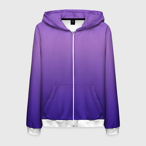Мужская толстовка на молнии The color is purple / 3D-Белый – фото 1