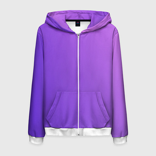 Мужская толстовка на молнии The color is purple / 3D-Белый – фото 1