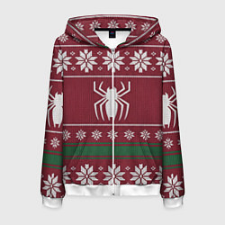 Мужская толстовка на молнии Рождественский свитер Человека паука