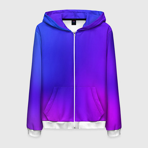 Мужская толстовка на молнии Color multicolored gradient / 3D-Белый – фото 1