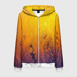 Мужская толстовка на молнии Узоры золотистого инея